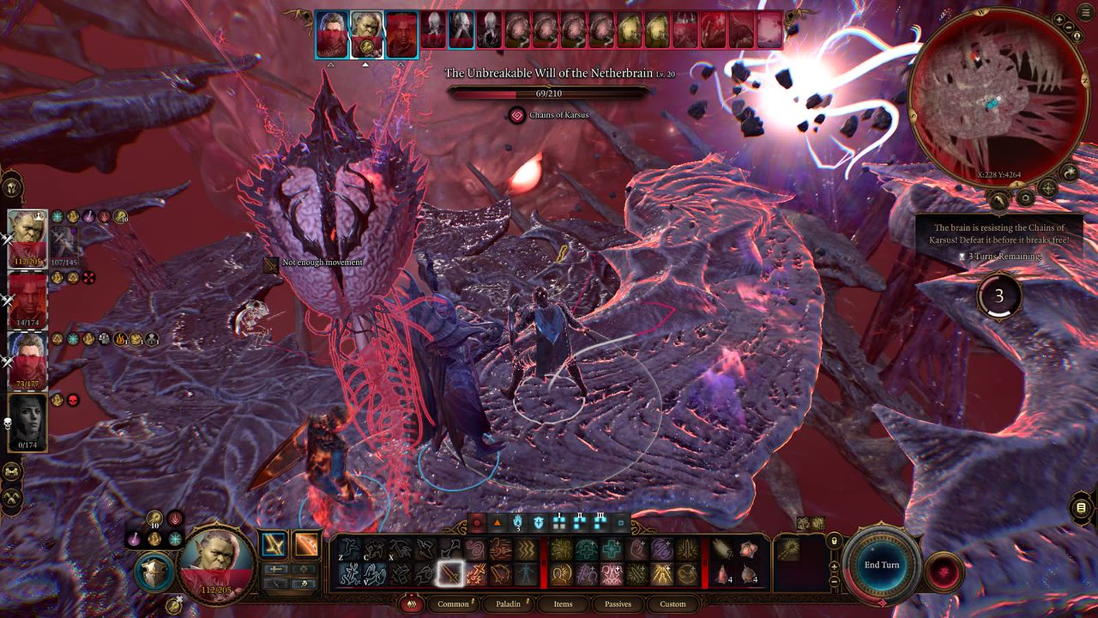 The party fighting The Unbreakable Will of the Netherbrain inside the Netherbrain's psyche
